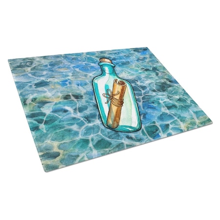 Carolines Treasures Messag in a Bottle Glass Cutting Board Large BB5343LCB